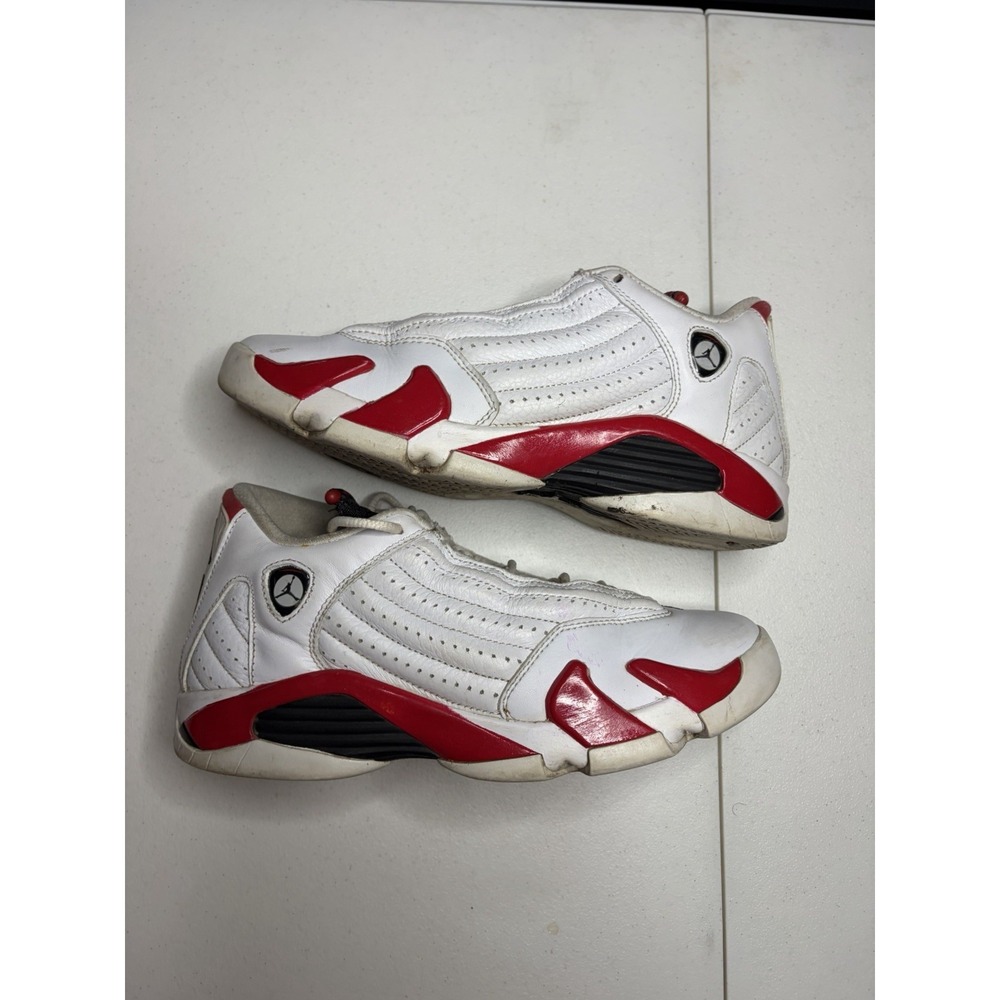 Nike Air Jordan 14 Retro GS Size 5.5Y/7W Candy Cane White Black Red 487524-100